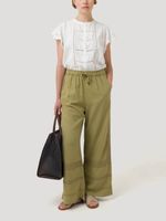 Pantalón Lino Orgánico Mujer Fuji Verde Rockford