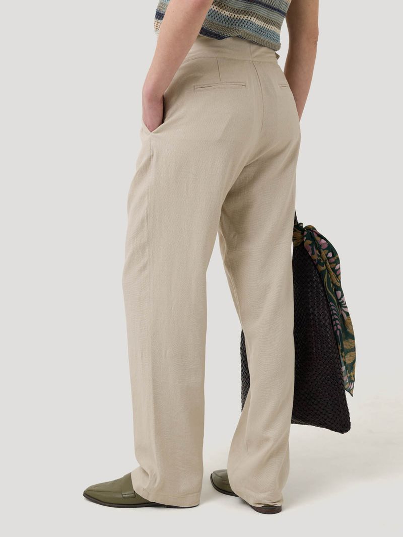 Pantalón Lino Orgánico Mujer Ava Beige Rockford