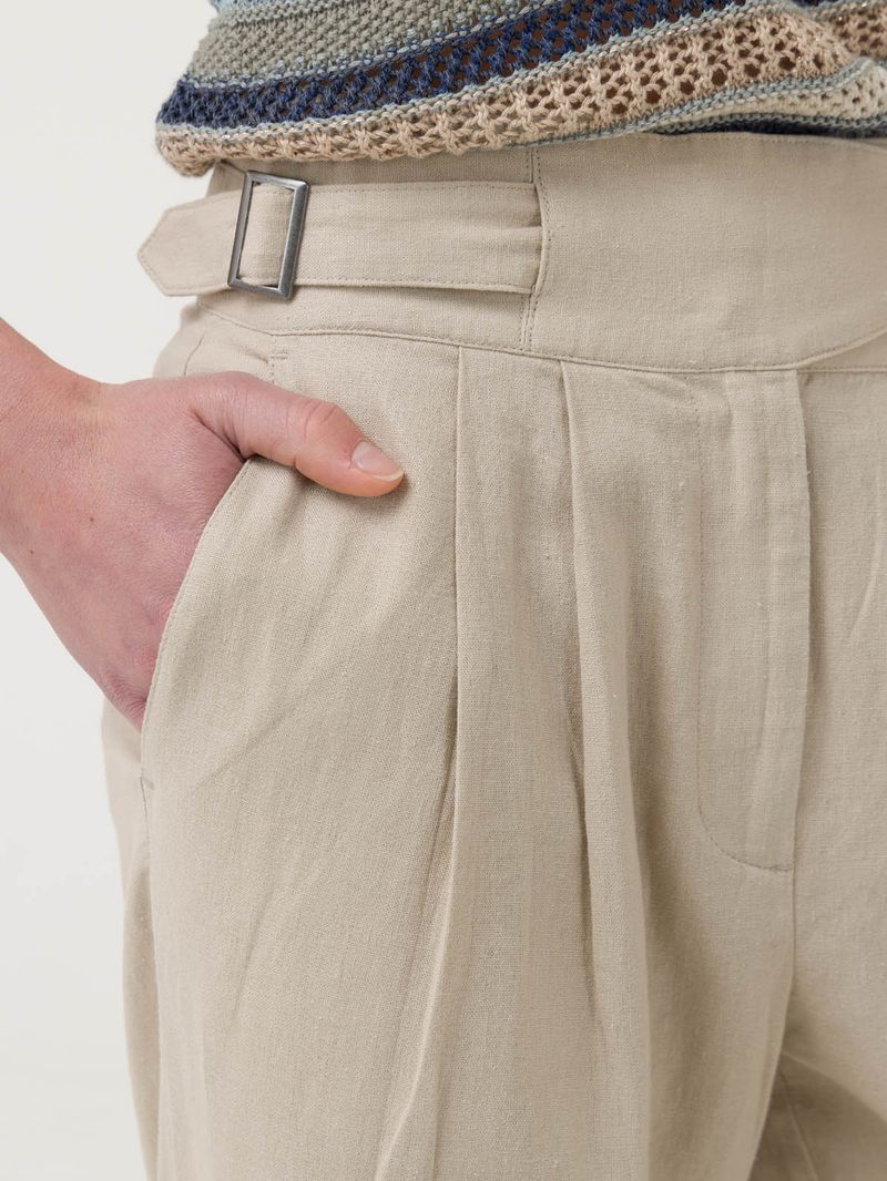 Pantalón Lino Orgánico Mujer Ava Beige Rockford