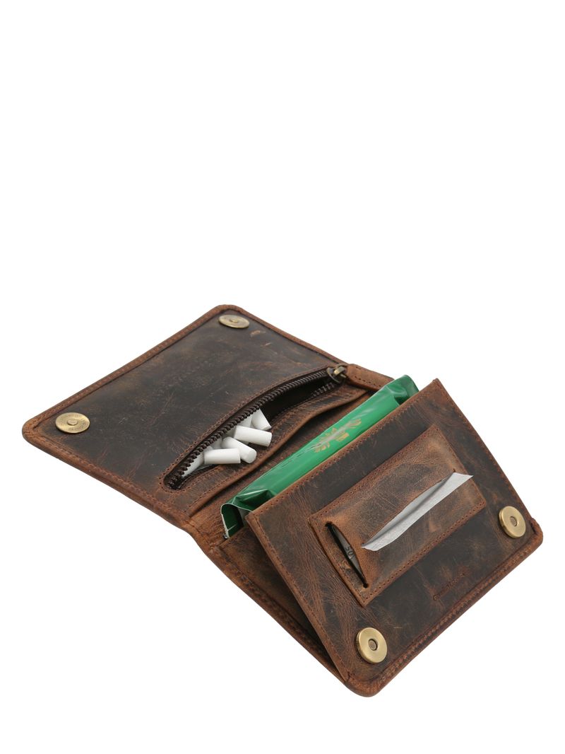Tabaquera Cuero Unisex Hu Tobacco Case Café Rockford