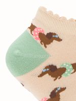 Calcetín Algodón Mujer Ped Swimdog Beige/Crudo Azaleia