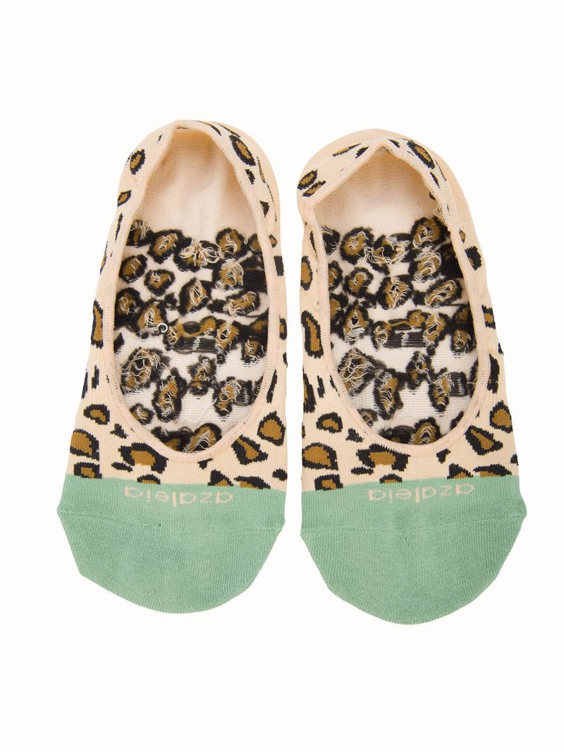 Calcetín Algodón Mujer Inv Ani Print Café Azaleia