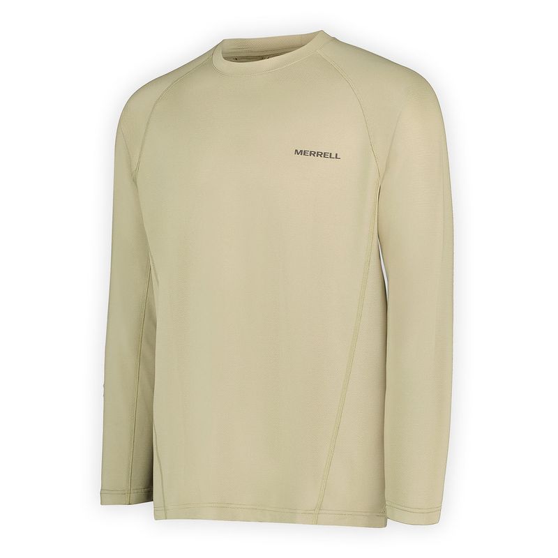 Polera Manga Larga Hombre Tech Verde Claro Merrell
