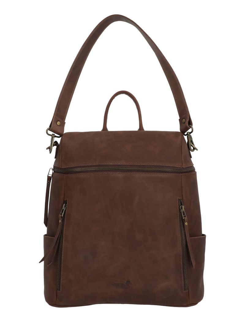 Mochila Cuero Mujer Grace Back Café Rockford