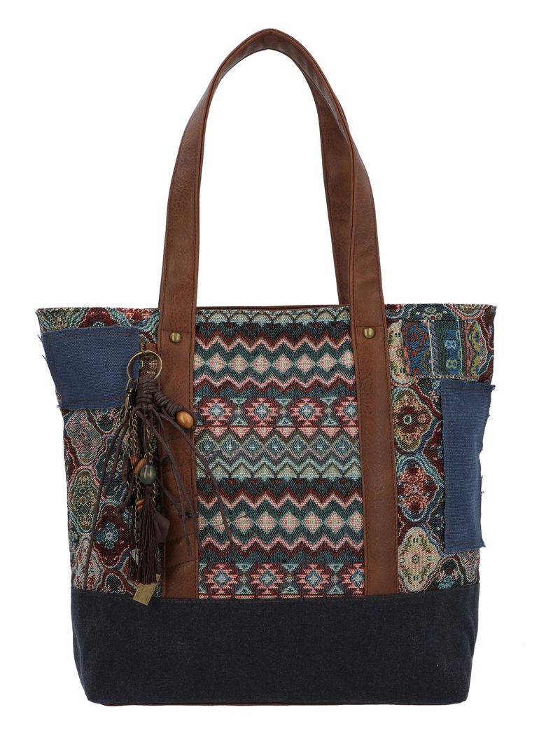Cartera Textil Mujer Faui Tote Azul Rockford
