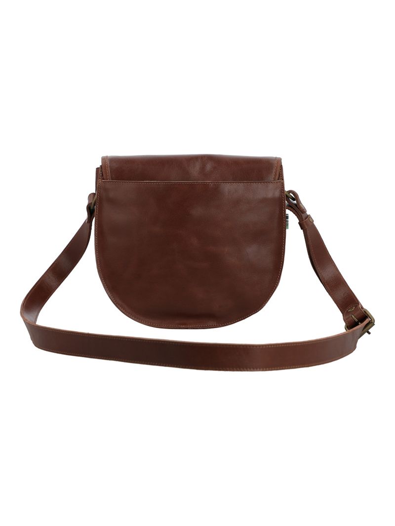 Cartera Cuero Mujer Gavin Saddle Café Rockford