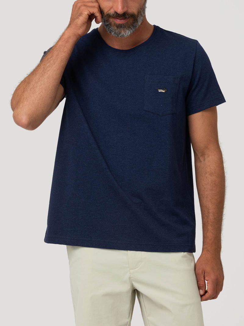 Polera Algodón Orgánico Hombre Drake Azul Rockford