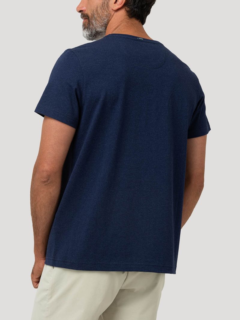 Polera Algodón Orgánico Hombre Drake Azul Rockford