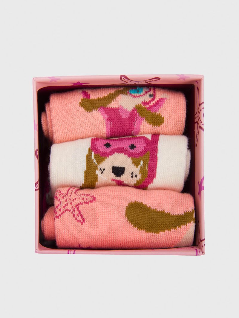 Calcetin Algodón Niña Pack Gift Dive Multicolor Hush Puppies