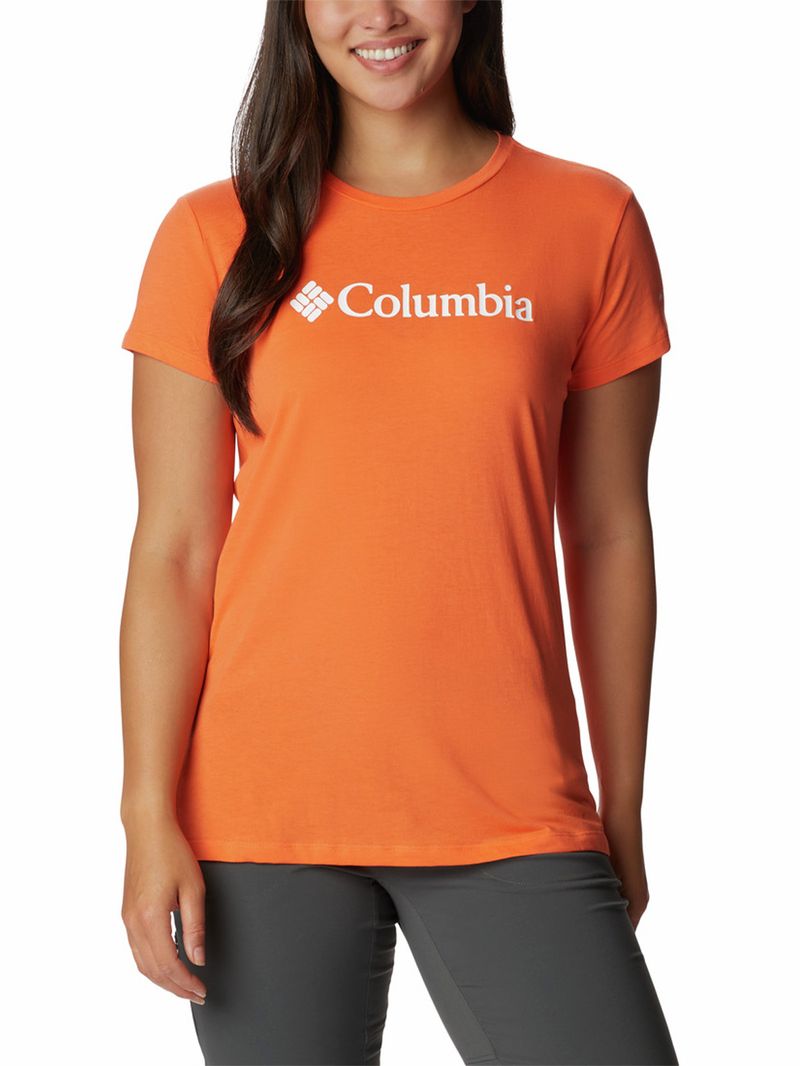 Polera Manga Corta Mujer Trek Graphic Tee Naranjo Columbia
