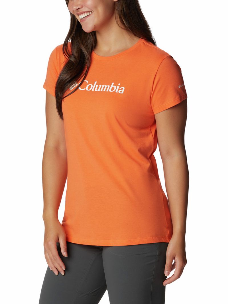 Polera Manga Corta Mujer Trek Graphic Tee Naranjo Columbia