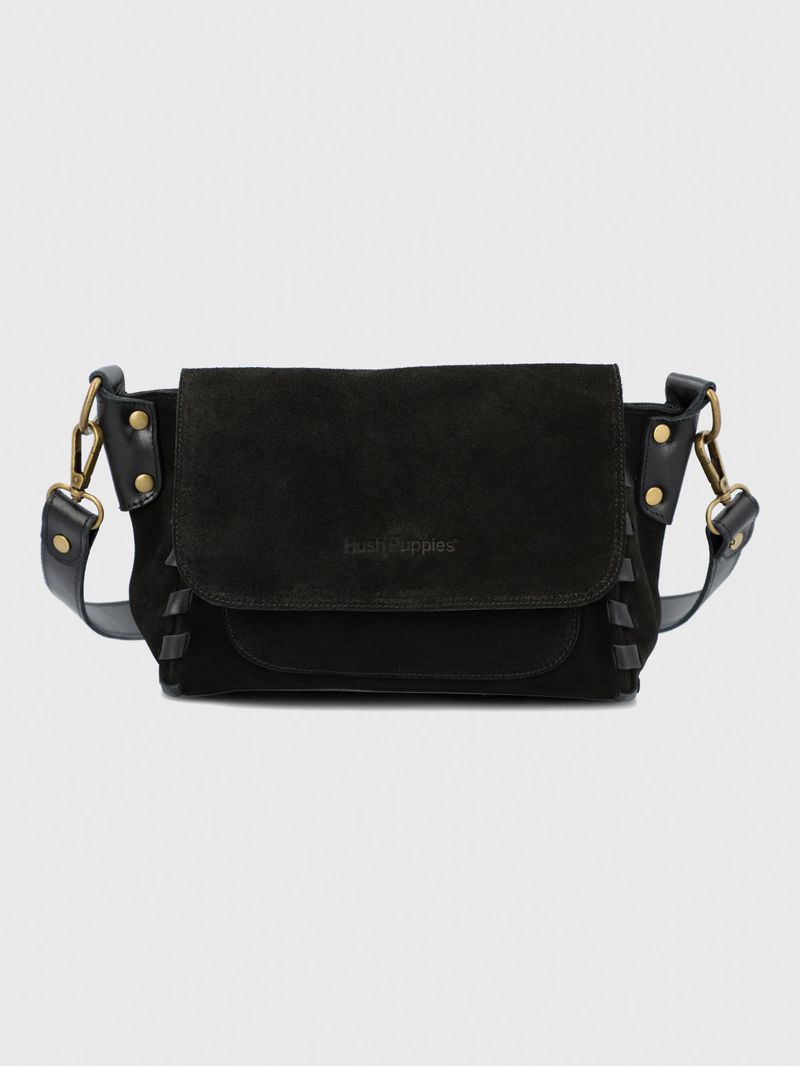 Cartera Cuero Mujer Elliott Cross Negro Hush Puppies