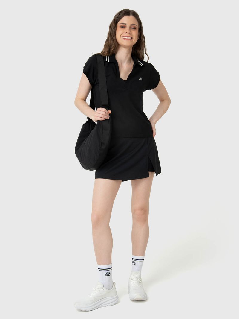 Polera Mujer Heritage Polo Aloe Negro Bsoul