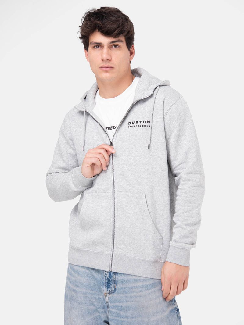 Poleron Hombre Landmark Full Zip Gris Claro Burton