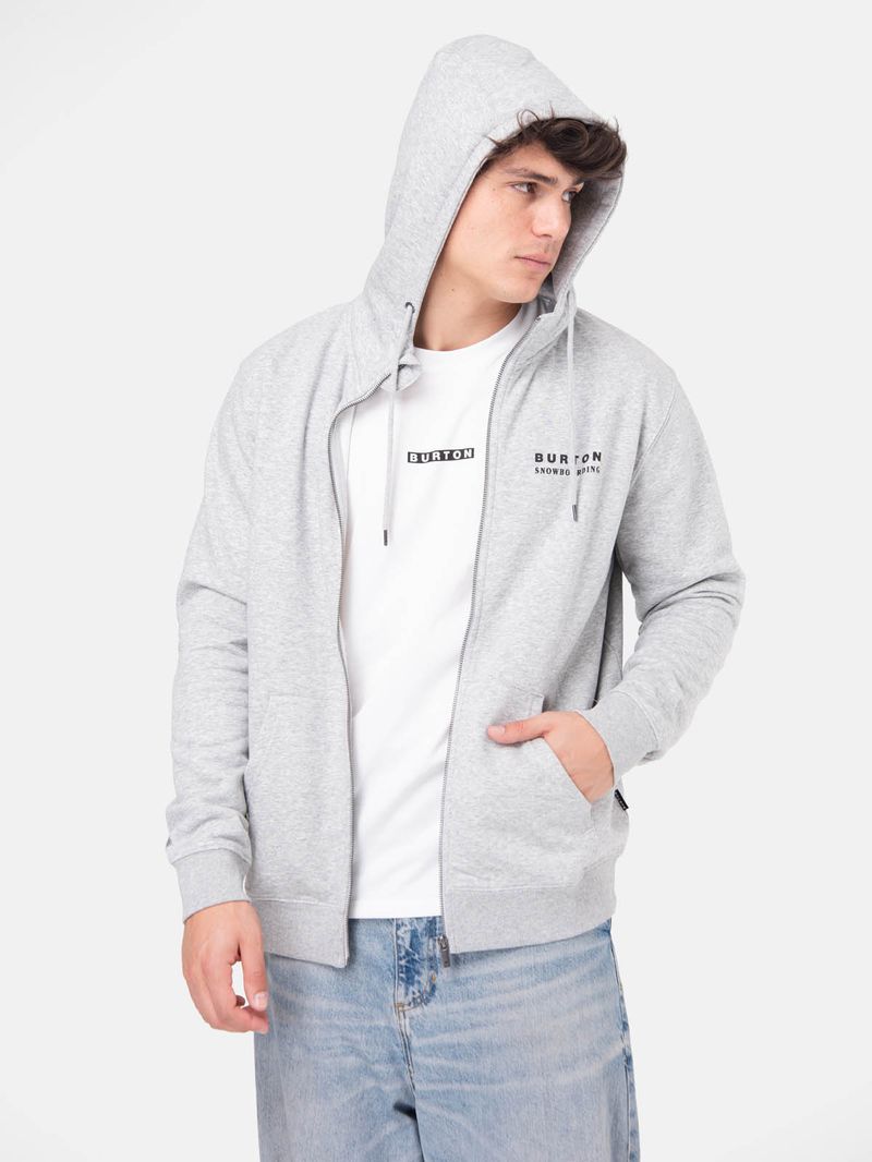 Poleron Hombre Landmark Full Zip Gris Claro Burton