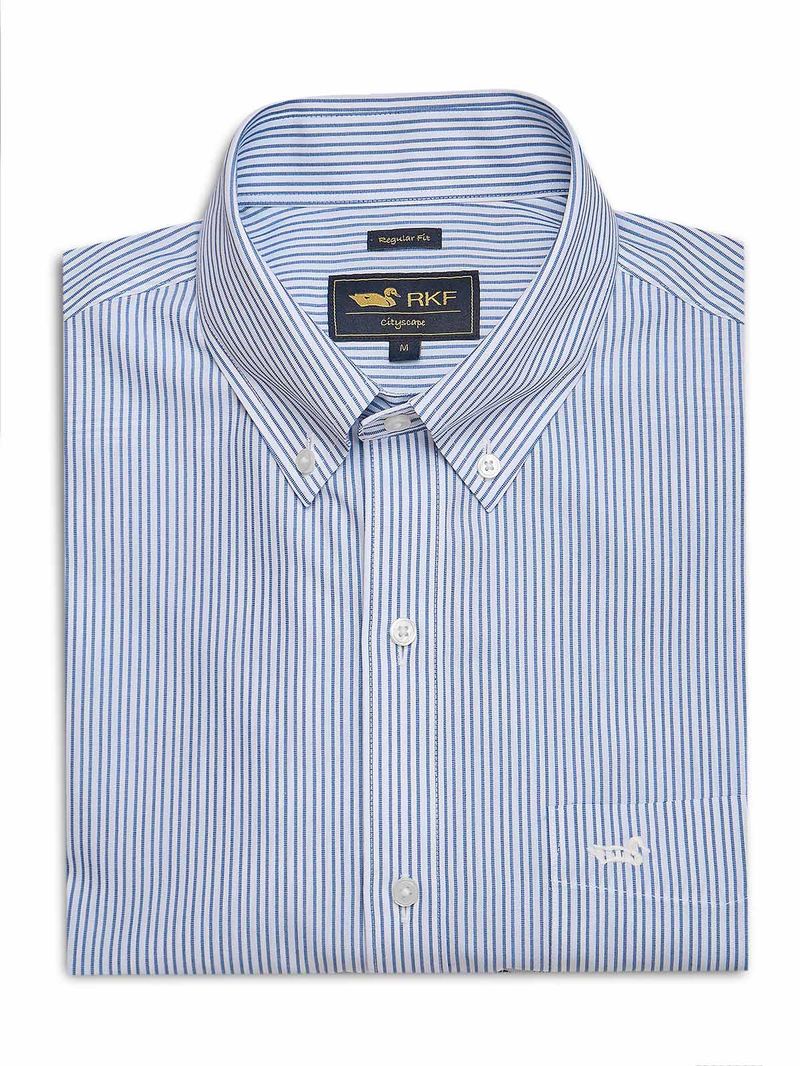 Camisa Algodón Hombre WF PB Azul Rockford