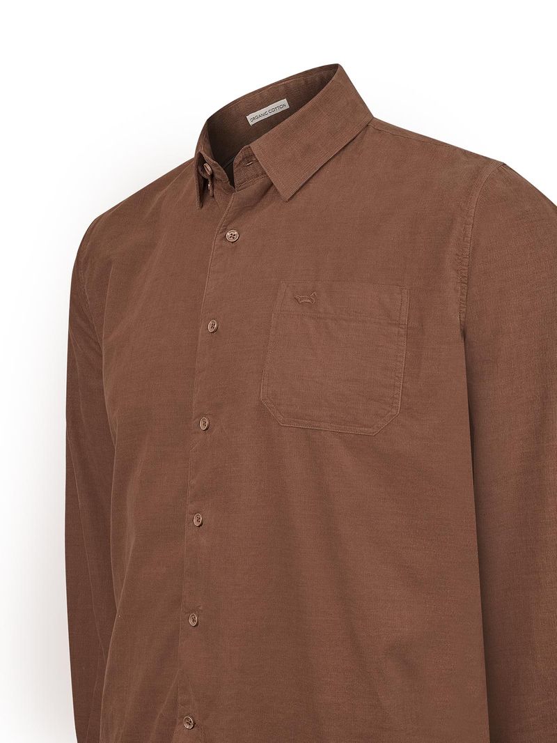 Camisa Algodón Orgánico Hombre Corduroy Café Rockford
