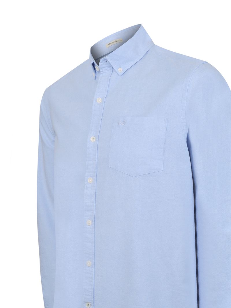 Camisa Algodón Orgánico Hombre Oxford Café Rockford