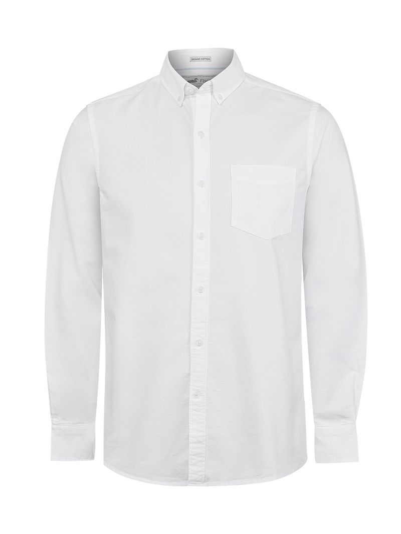 Camisa Algodón Orgánico Hombre Oxford Azul Rockford