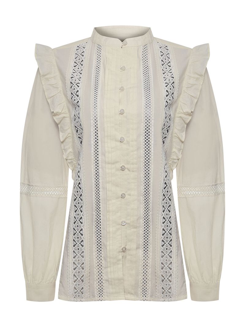 Blusa Algodón Orgánico Mujer Hibiscus Blanco Rockford