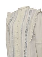 Blusa Algodón Orgánico Mujer Hibiscus Blanco Rockford