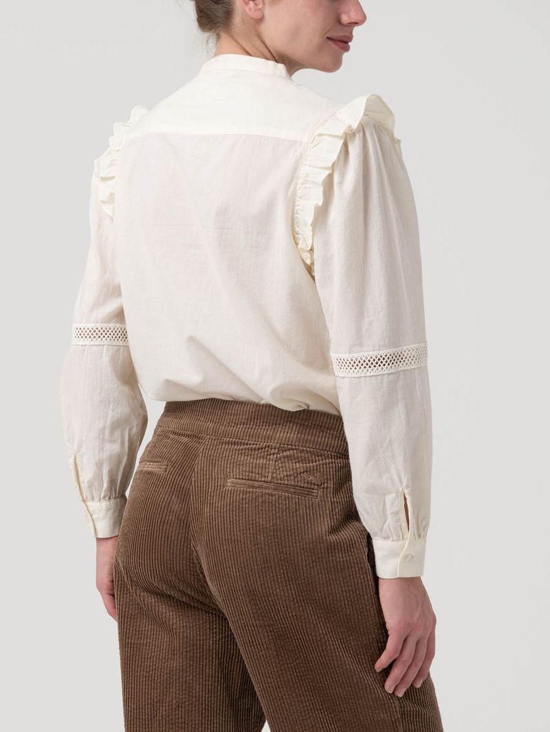 Blusa Algodón Orgánico Mujer Hibiscus Blanco Rockford