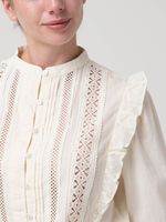 Blusa Algodón Orgánico Mujer Hibiscus Blanco Rockford