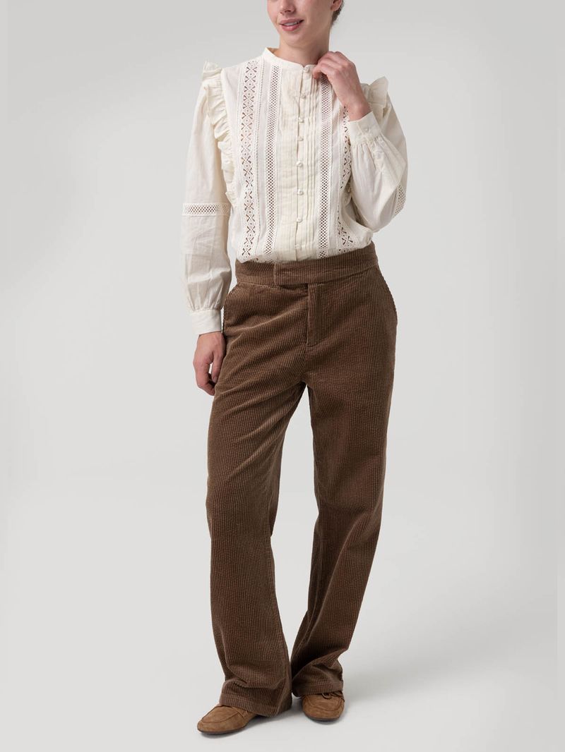 Blusa Algodón Orgánico Mujer Hibiscus Blanco Rockford