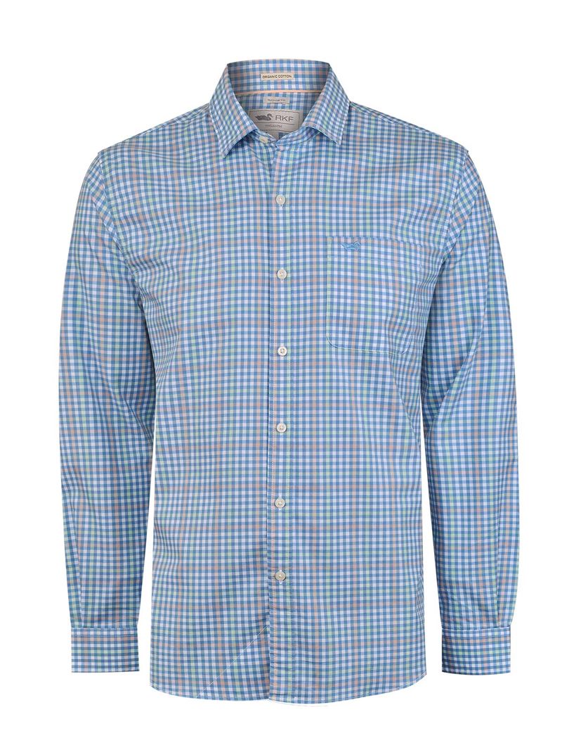 Camisa Algodón Orgánico Hombre Mild Azul Rockford