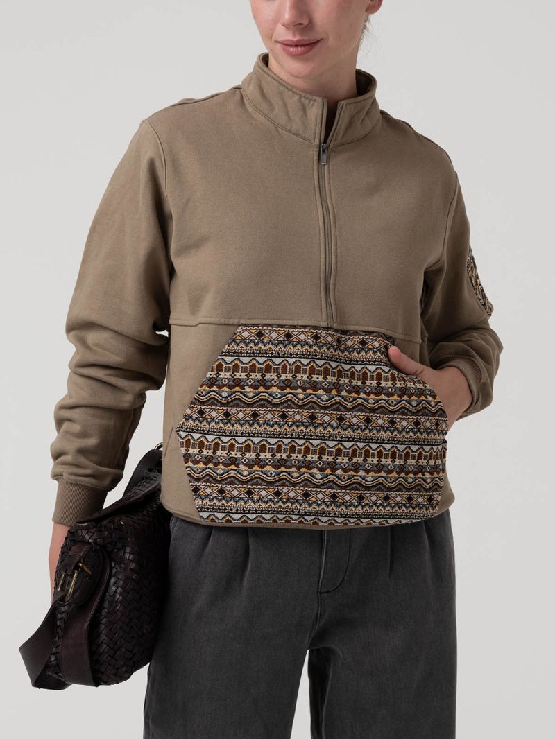 Polerón Algodón Orgánico Mujer Lika Café Rockford