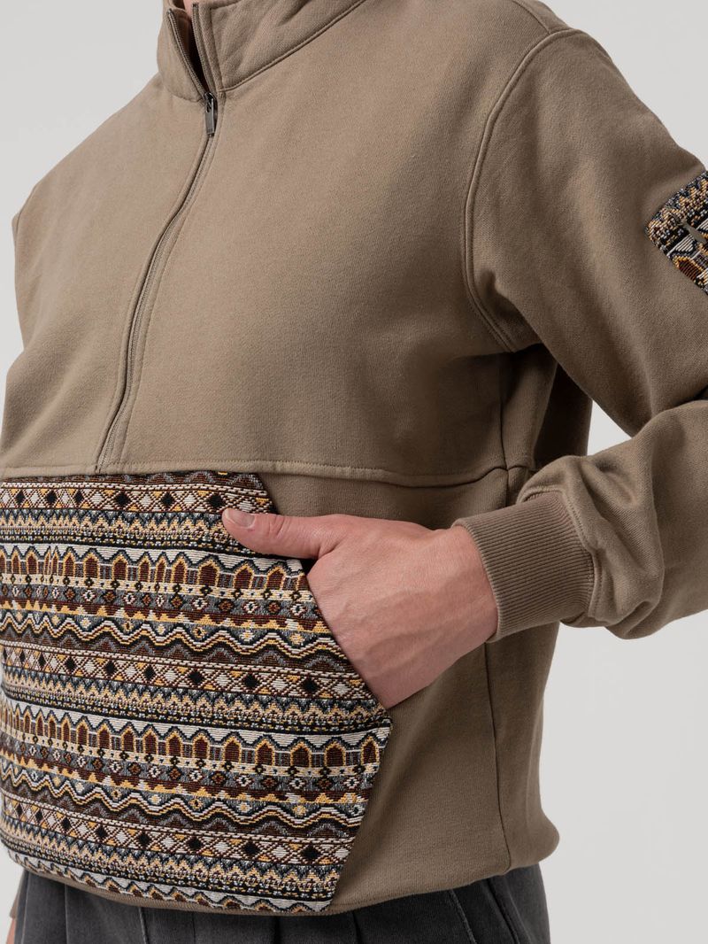 Polerón Algodón Orgánico Mujer Lika Café Rockford