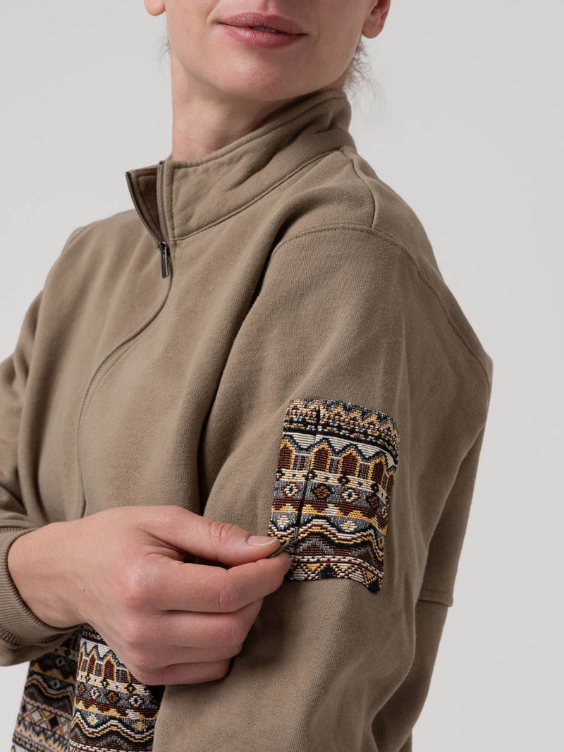 Polerón Algodón Orgánico Mujer Lika Café Rockford