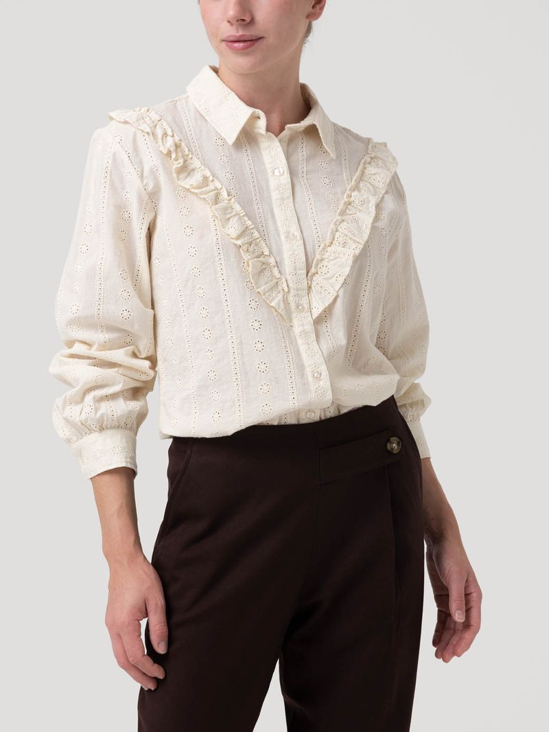 Blusa Algodón Orgánico Mujer Margat Blanco Rockford