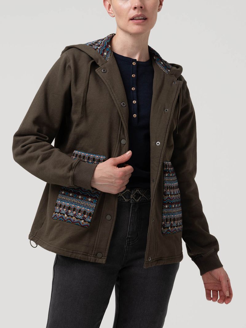 Polerón Algodón Orgánico Mujer Horizon Verde Rockford