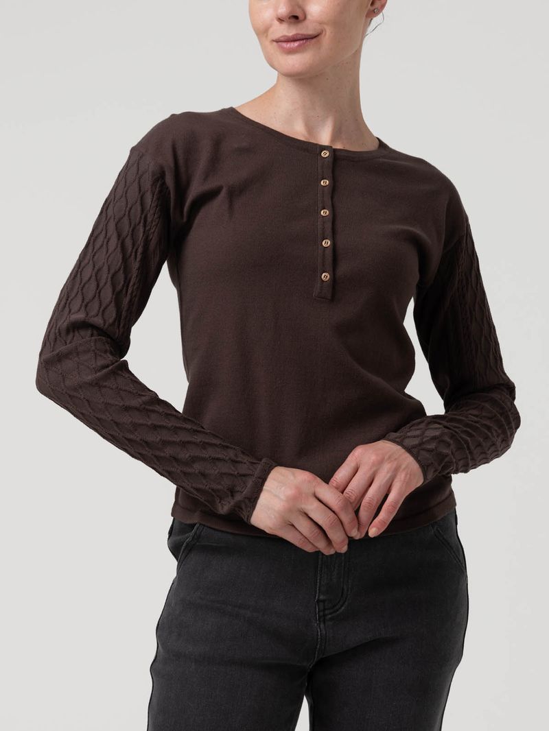 Polera Algodón/Poliéster Mujer Olmo Café Rockford