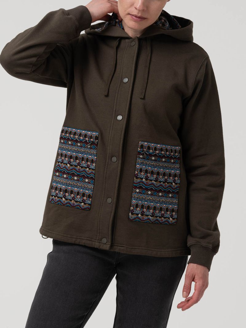 Polerón Algodón Orgánico Mujer Horizon Verde Rockford