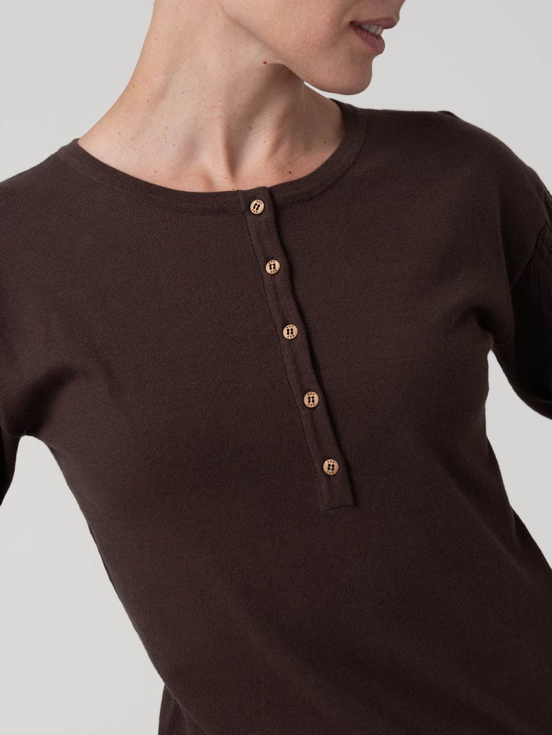 Polera Algodón/Poliéster Mujer Olmo Café Rockford