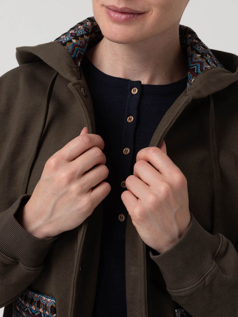 Polerón Algodón Orgánico Mujer Horizon Verde Rockford