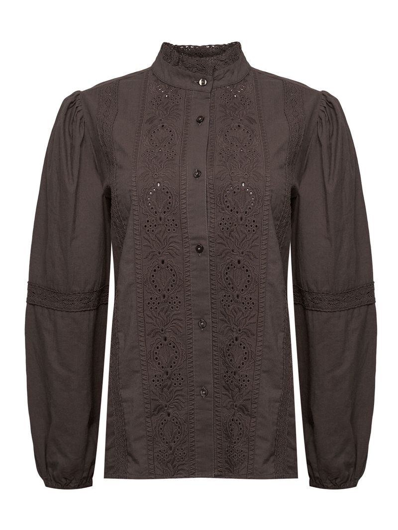 Blusa Algodón Orgánico Mujer Camelia Café Rockford