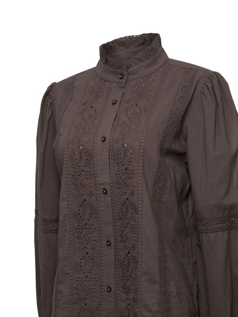 Blusa Algodón Orgánico Mujer Camelia Café Rockford