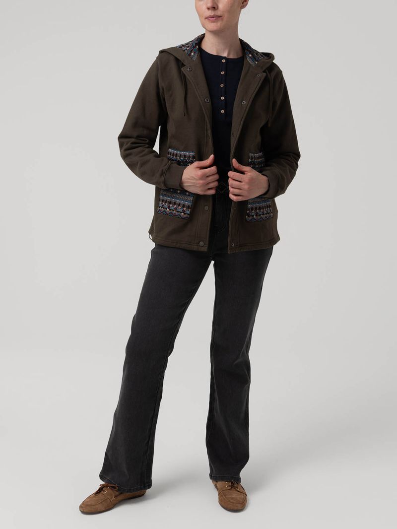 Polerón Algodón Orgánico Mujer Horizon Verde Rockford