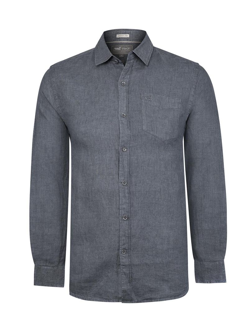 Camisa Lino Orgánico Hombre Linen Café Rockford