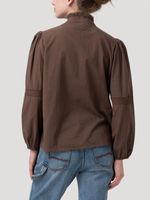 Blusa Algodón Orgánico Mujer Camelia Café Rockford