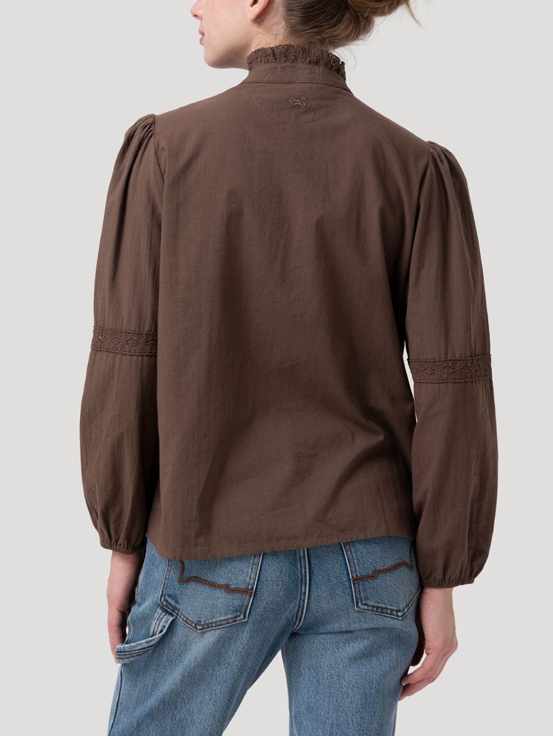 Blusa Algodón Orgánico Mujer Camelia Café Rockford