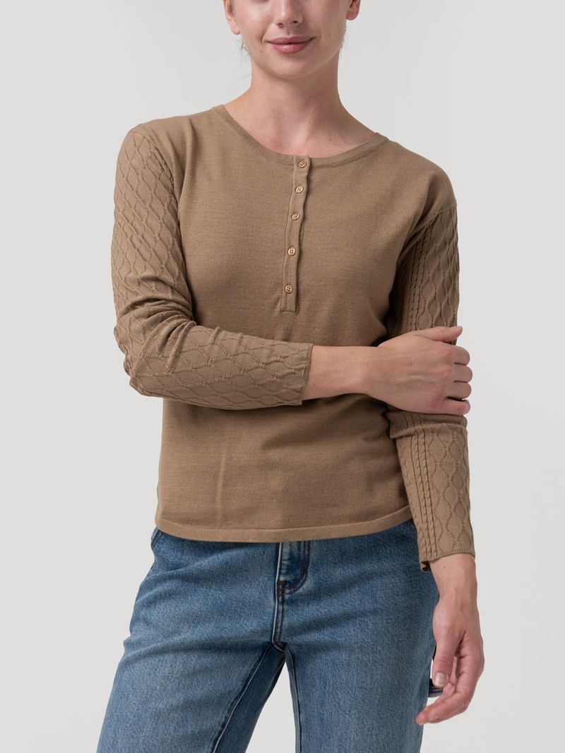 Polera Algodón Mujer Olmo Café Rockford