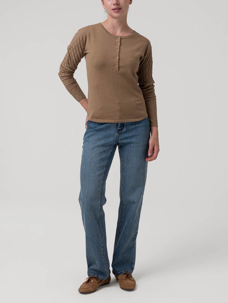 Polera Algodón Mujer Olmo Café Rockford