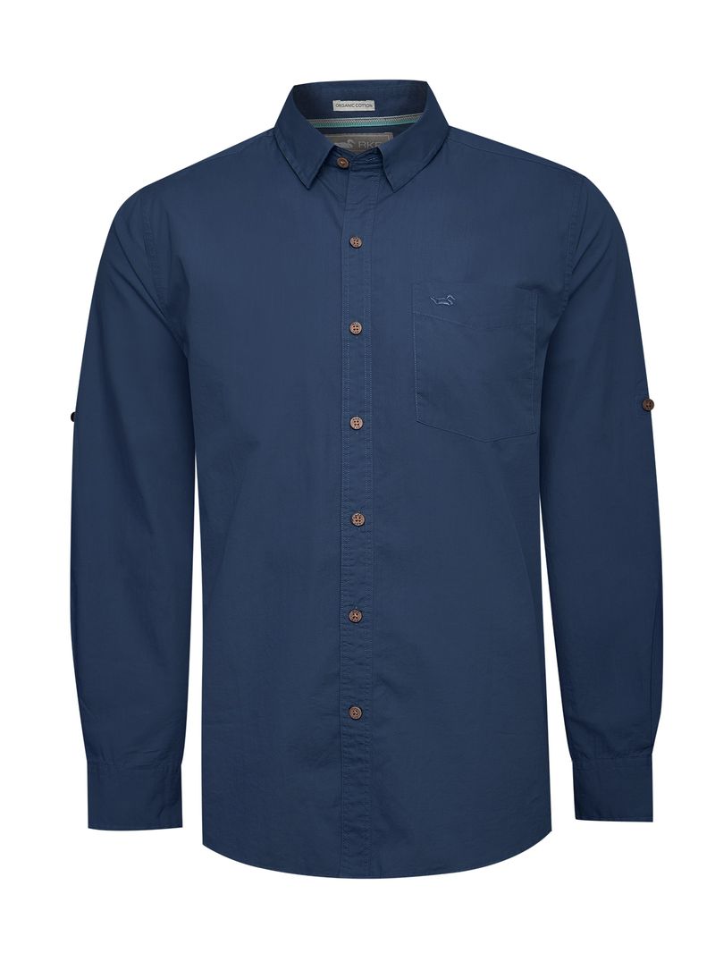 Camisa Algodón Orgánico Hombre Galiton Azul Rockford