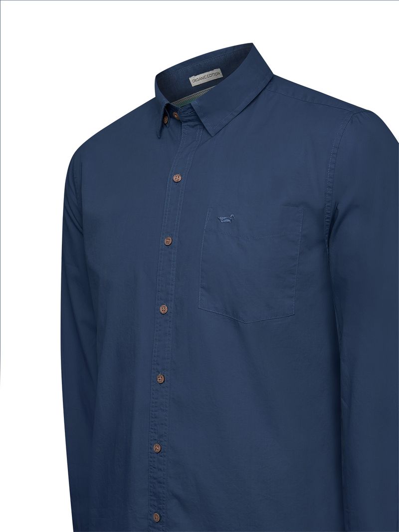 Camisa Algodón Orgánico Hombre Galiton Azul Rockford