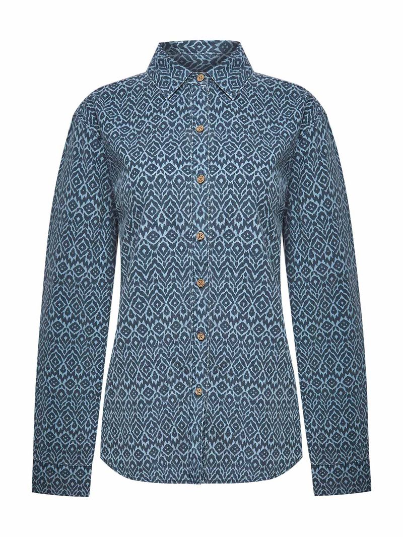 Blusa Algodón Mujer Genario Azul Rockford