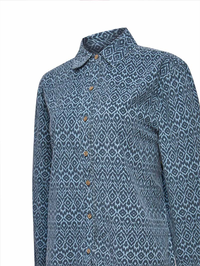 Blusa Algodón Mujer Genario Azul Rockford